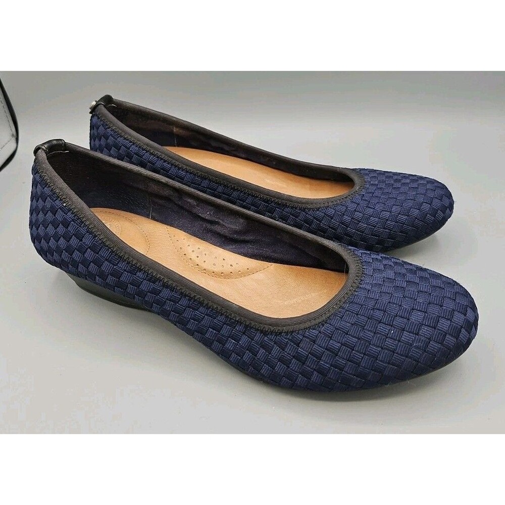 Women's Nurture Ballet Slip On Shoes Comfort Ballet Flats Size 8.5M  Blue Woven
